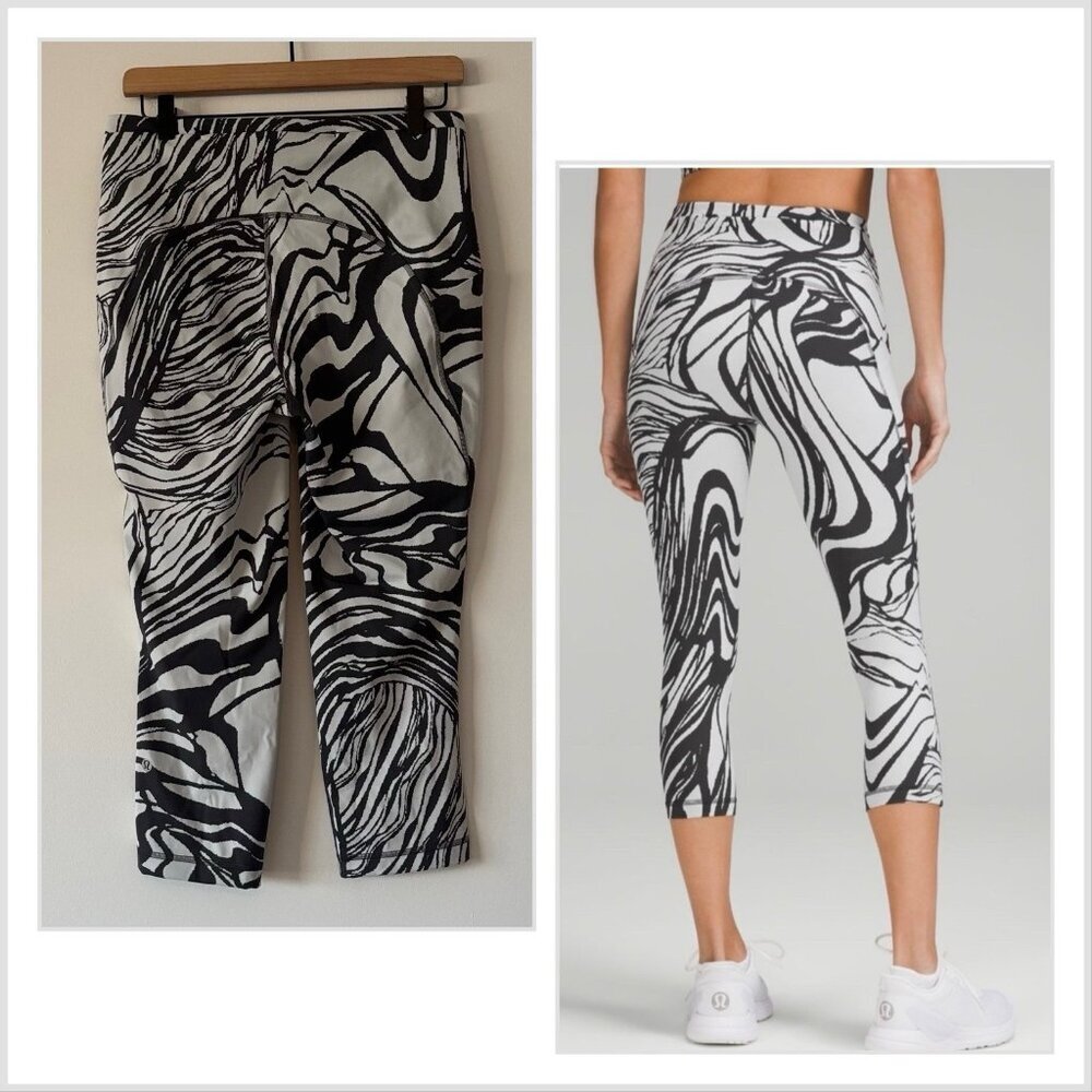Lululemon Swift Speed HR Crop 21" Jacquard Leggings Women’s Size 10 Sporty Gym - Picture 1 of 16